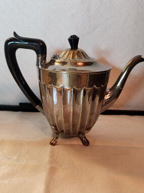 Vintage Sheffield Silver Plate Coffee/Tea Pot EP on Copper England Art Deco MCM